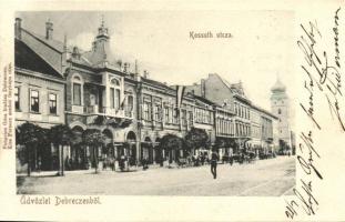 Debrecen, Kossuth utca, kiadja Pongrácz Géza, Kiss Ferenc eredeti fényképe után (EK)