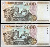 2010. 2000Ft "CB" (2x) sorszámkövetők T:I