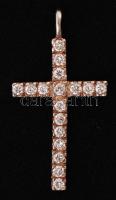 Ezüst(Ag) kereszt cirkónia díszítéssel, jelzett, br: 2,5 g