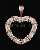 Ezüst(Ag) szív alakú függő cirkónia díszítéssel, jelzett, br: 4,3 g