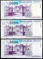 2005,2006,2010. 5000Ft "BA", "BC" (3x) T:I,I- egyiken apró sarokkopások