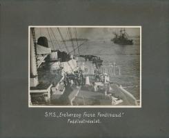 cca 1917 Osztrák-magyar hadihajók  6 db feliratozott, kartonra ragasztott fotó. SMS. Erzhg. Ferdinand, Admiral Spaun... / Austrian military warships 6 photos photo 17x12 cm