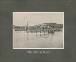 cca 1917 Osztrák-magyar hadihajók  6 db feliratozott, kartonra ragasztott fotó. SMS. Erzhg. Ferdinan...