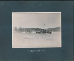 cca 1917 Osztrák-magyar hadihajók  6 db feliratozott, kartonra ragasztott fotó. SMS. Erzhg. Ferdinan...