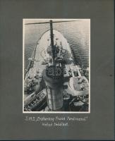cca 1917 Osztrák-magyar hadihajók  6 db feliratozott, kartonra ragasztott fotó. SMS. Erzhg. Ferdinan...