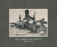 cca 1917 Osztrák-magyar hadihajók  6 db feliratozott, kartonra ragasztott fotó. SMS. Erzhg. Ferdinan...