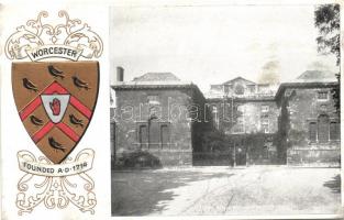 Oxford, Worcester College, coat of arms; Heraldic Series of Postcards Oxford No. 21. Emb.