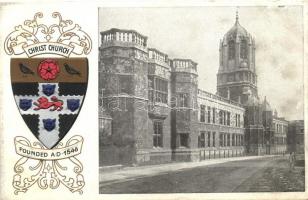 Oxford, Christ Church College, coat of arms; Heraldic Series of Postcards Oxford No. 4. Emb.