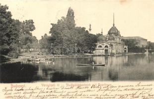 Budapest XIV. Városligeti tó, csónakázó, kiadja Taussig Arthur