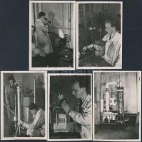 1949 Eszközök, tárgyak, életképek a műegyetem életéből, több közülük hátoldalon feliratozva, 19 db f...