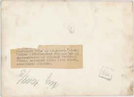 Esztergálás, hátoldalon feliratozott fotó, 13x18 cm