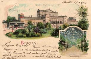 Berlin, Kroll&#039;s Etablissement, Wandelgang / spa, promenade, litho (EK)