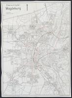 1957 Übersichtsplan Magdeburg(Magdeburg térképe), Kartographischer Dienst, 58x42 cm / 1957 Map of Magdeburg, 58x42 cm