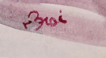 Biai jelzéssel: Verekedők. Akvarell, papír, 41×29 cm