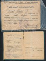 cca 1930 2 db cserkész igazolvány, vizijártassági /  scout ids