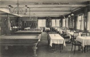 Ingolstadt, Cafe and Restaurant Ludwig, interior, billiard hall (EK)