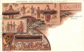Rome, Roma; Catacombe di San Callisto, litho s: R. Carvi
