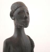 Afrikai szobor, ébenfa, jelzés nélkül, m: 33,5 cm