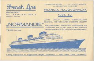 1935 French Line hajótársaság útvonalait ismertető reklám füzet. 8p.