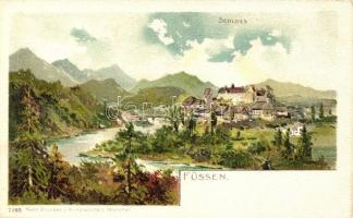 Füssen, Schloss / castle, Karl Stücker&#039;s Kunstanstalt 7195. litho