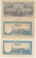 Románia / Német megszállás 1917. 5L + 1945. 5000L (2x) + 1952. 1l + 100L + 2000. 50.000L T:III,III- ...