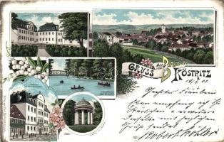 Bad Köstritz, Insitut dir. Dr. H. Settegast, Landwirtschaftl Institut und Gartnerlehranstalt / hotel, agricultural and gardeing institute, Carl Becker Kunstanstalt litho