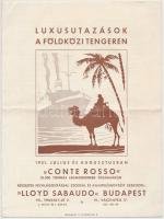 1931 Luxusutazások a Földközi tengeren képes reklám ismertető füzet, benne étlappal is.