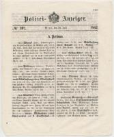 1863 A Polizei Anzeiger c. lap egy száma körözvényekkel / Police magazin with most wanted men list