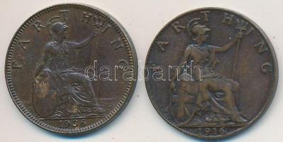 Nagy-Britannia 1916. 1f Br + 1936. 1f Br "V. György" T:2,2-
Great Britain 1916. 1 Farthin...