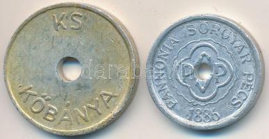 ~1930-1940. "Pannónia Sörgyár Pécs 1886 / Háziital 1 liter" Al zseton + "Kőbánya / Kő...