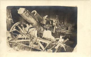 WWI destroyed Austro-Hungarian cannon, photo