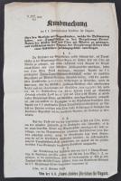 1853 A dunai gőzhajók által fizetendő díjakról szóló rendelet a DDSG és egyéb hajók számára Buda, Pest és Óbuda kikötőiben