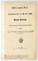 1845 Az Elba folyam hajózásáról kötött egyezmény Budán kinyomtatott szövege 112p. Súlytáblázattal / 1845 Treaty about commercial shipping on the river Elba. 112p. 23x35 cm