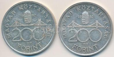 1992. 200Ft Ag "MNB" (2x) T:2,2-