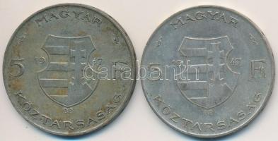 1947. 5Ft Ag "Kossuth" (2x) T:2-,3