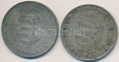 1947. 5Ft Ag "Kossuth" (2x) T:2-,3