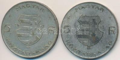1947. 5Ft Ag "Kossuth" (2x) T:2-,3