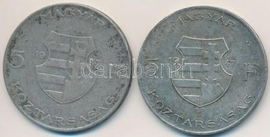 1947. 5Ft Ag "Kossuth" (2x) T:2-,3