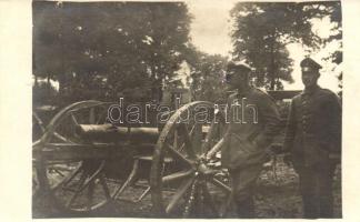 1916 WWI Austro-Hungarian soldiers with cannon, photo