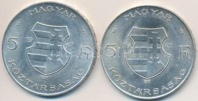 1947. 5Ft Ag "Kossuth" (2x) T:2,2-