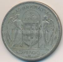1930. 5P Ag "Horthy jobbra" T:3 
Adamo P8