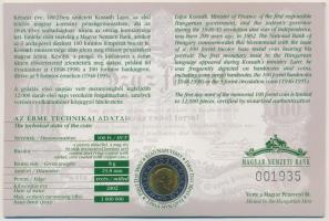 2002. 100Ft "Kossuth" elsőnapi veret sorszámozott díszlapon T:BU