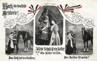 Hoch die deutsche Artillerie! / WWI German romantic military postcard