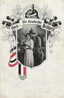 Hoch die deutsche Artillerie! / WWI German romantic military postcard