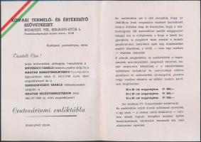 1948 Bp.(Albertirsa), A Kőipari Termelő- és Értékesítő Szövetkezet által a centenáriumi emléktábla kicsinyített másának megrendelésére szolgáló tájékoztató, megrendelőlap és csekk