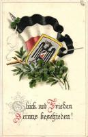 German coat of arms and flag, Serie 340. Emb. litho
