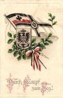 German flag and coat of arms, Emb. litho