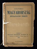 Magyarország közigazgatási térképe. Tervezte és rajzolta Kogutowicz Manó. Mérték: 1:900000. Méret: 750 X 1090 mm. Bp. 1919. Magyar Földrajzi Intézet. A fedlap elvált, térkép kis lyukkal, egyébként jó állapotban.