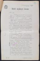 1939 Várpalota, A rabbiság, mint ker. izr. anyakönyvi hivatal által kiadott nemleges bizonyítvány, m...