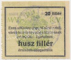 Miskolc ~1916. 20f "MISKOLCZ" perforációval, "thfj" tévnyomat! T:I,I-
Adamo MIS...